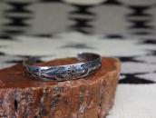 【Ganscraft】Antique Domed & Stamped Silver Small Cuff c.1930～