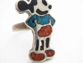 OLDPAWN Zuni Chip Inlay 『Mickey』 Silver Ring  c.1980