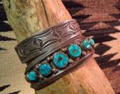 Antique Stamped Ingot Silver Cuff Bracelet  c.1900