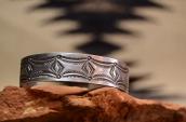 Antique Stamped Ingot Silver Cuff Bracelet  c.1900