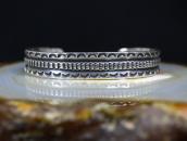 Atq Navajo Chiseled & Stamped Heavy IngotSilver Cuff c.1920～