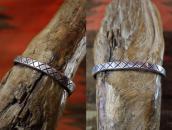 Atq Pueblo Snake Shape Ingot Silver Cuff w/Turquoise  c.1920