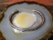 Atq Pueblo Snake Shape Ingot Silver Cuff w/Turquoise  c.1920