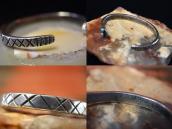 Atq Pueblo Snake Shape Ingot Silver Cuff w/Turquoise  c.1920