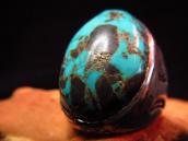Vintage Silver Ring with Oval Turquoise  c.1940～