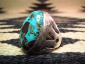 Vintage Silver Ring with Oval Turquoise  c.1940～