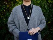 Antique Navajo Stamped Silver Pill Box Top Necklace  c.1940～