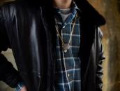 Antique Navajo Stamped Silver Pill Box Top Necklace  c.1940～