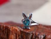 OLDPAWN Zuni Chip Inlay 『Playboy rabbit』 Silver Ring c.1980～