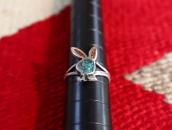 OLDPAWN Zuni Chip Inlay 『Playboy rabbit』 Silver Ring c.1980～