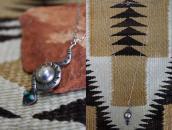 Atq Snake & Navajo Pearl Small Silver Fob Necklace  c.1935～