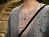 Atq Snake & Navajo Pearl Small Silver Fob Necklace  c.1935～