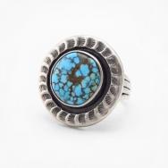 Antique Navajo Gem No.8 Turquoise Ring in Silver c.1935～