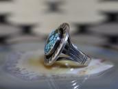 Antique Navajo Gem No.8 Turquoise Ring in Silver c.1935～