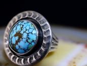 Antique Navajo Gem No.8 Turquoise Ring in Silver c.1935～