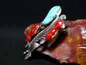 【Dan Simplicio】 Vtg Coral & Turquoise Pin & Pendant  c.1950～