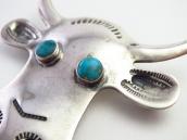 Attributed to【VAUGHN'S】Cow Head Silver Pin w/Gem TQ  c.1930～