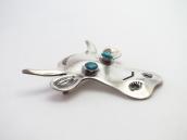 Attributed to【VAUGHN'S】Cow Head Silver Pin w/Gem TQ  c.1930～