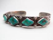 Antique Stamped Ingot Silver Cuff w/5TQ c.1920～