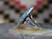 Vintage Navajo High Grade Nevada Blue Turquoise Ring c.1930～