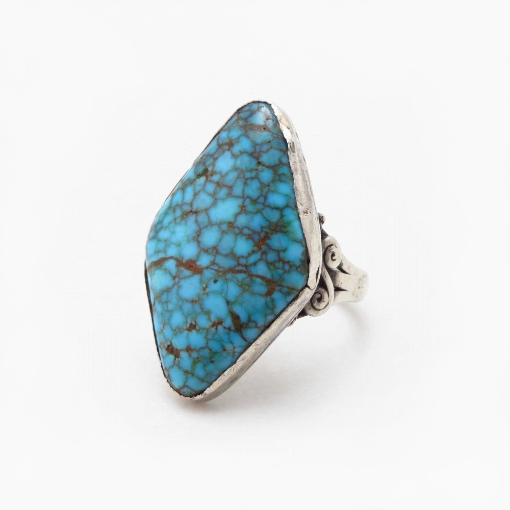 Vintage Navajo High Grade Nevada Blue Turquoise Ring c.1930～