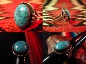 Vintage Ring with High Grade #8 Turquoise c.1940～