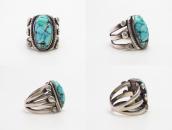 Antique Navajo Split Shank Men's Ring w/Turquoise  c.1920