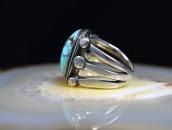 Antique Navajo Split Shank Men's Ring w/Turquoise  c.1920