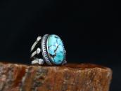 Antique Navajo Split Shank Men's Ring w/Turquoise  c.1920