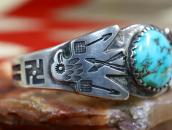 Atq Navajo T-birds Applique & 卍Stmped Ingot Slv Cuff c.1920～