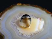 Old Navajo Small Silver Ring w/Hematite  c.1970～