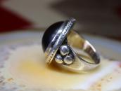 Old Navajo Small Silver Ring w/Hematite  c.1970～