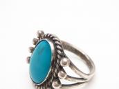 【UITA22】Vtg Navajo Hi-Grade Blue Gem Turquoise Ring  c.1950