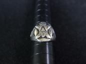 Atq Navajo Stamped Kachina or Human Applique Ring  c.1930～