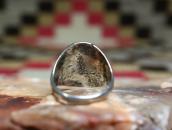 Atq Navajo Stamped Kachina or Human Applique Ring  c.1930～