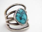 Old Navajo Casted SplitShank Silver Ring w/Turquoise c.1980～