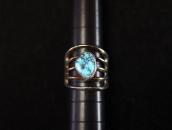 Old Navajo Casted SplitShank Silver Ring w/Turquoise c.1980～