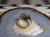 Atq Navajo Thunderbird Stamped Seal Ring w/Turquoise c.1930～