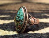 Vintage Split Ring with Oval Turquoise  c.1940