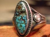 Vintage Split Ring with Oval Turquoise  c.1940
