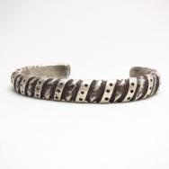 Dyaami Lewis Acoma Bias Filed Ingot Silver Cuff Bracelet  SM