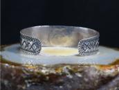 Antique Navajo T-birds & 卍 Stamped Ingot Silver Cuff c.1920～