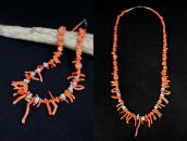 Old Single Strand Branch Coral & Turquoise Necklace  c.1975～
