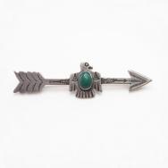 Antique Stamped Arrow & Thunderbird Shape Silver Pin c.1930～