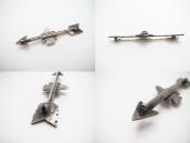 Antique Stamped Arrow & Thunderbird Shape Silver Pin c.1930～