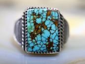 Antique Navajo Ring in Silver w/Rect. Gem Turquoise  c.1930～