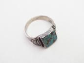 Antique Navajo Ring in Silver w/Rect. Gem Turquoise  c.1930～