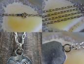 Antique Navajo Stamped 卍 Applique Silver Tag Necklace c.1930