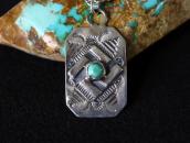 Antique Navajo Stamped 卍 Applique Silver Tag Necklace c.1930