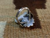 【Carl Luthey】Gold Leaf Applique Silver Ring w/Gem TQ c.1970～